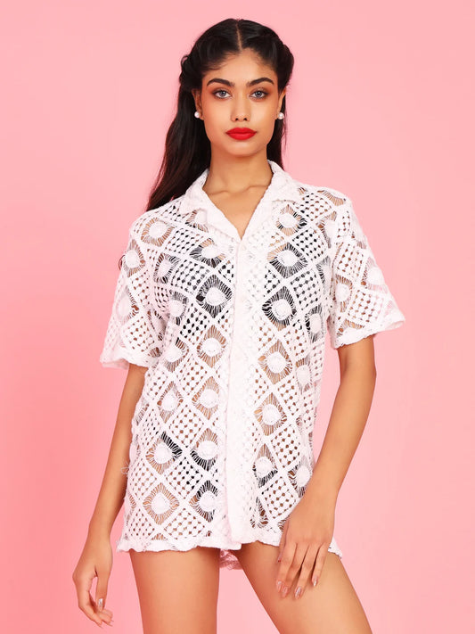 Da Intimo Delicate Lace Half Sleeves Relaxed Fit shrug - Da Intimo - Lingerie Online Store India