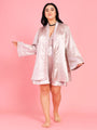 Da Intimo Women's Champange Gold 2 Pc Satin Bridal Babydoll Set