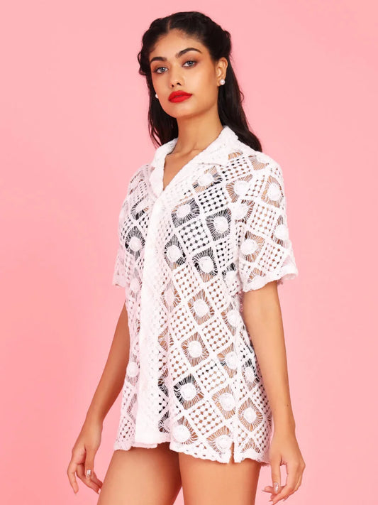 Da Intimo Delicate Lace Half Sleeves Relaxed Fit shrug - Da Intimo - Lingerie Online Store India