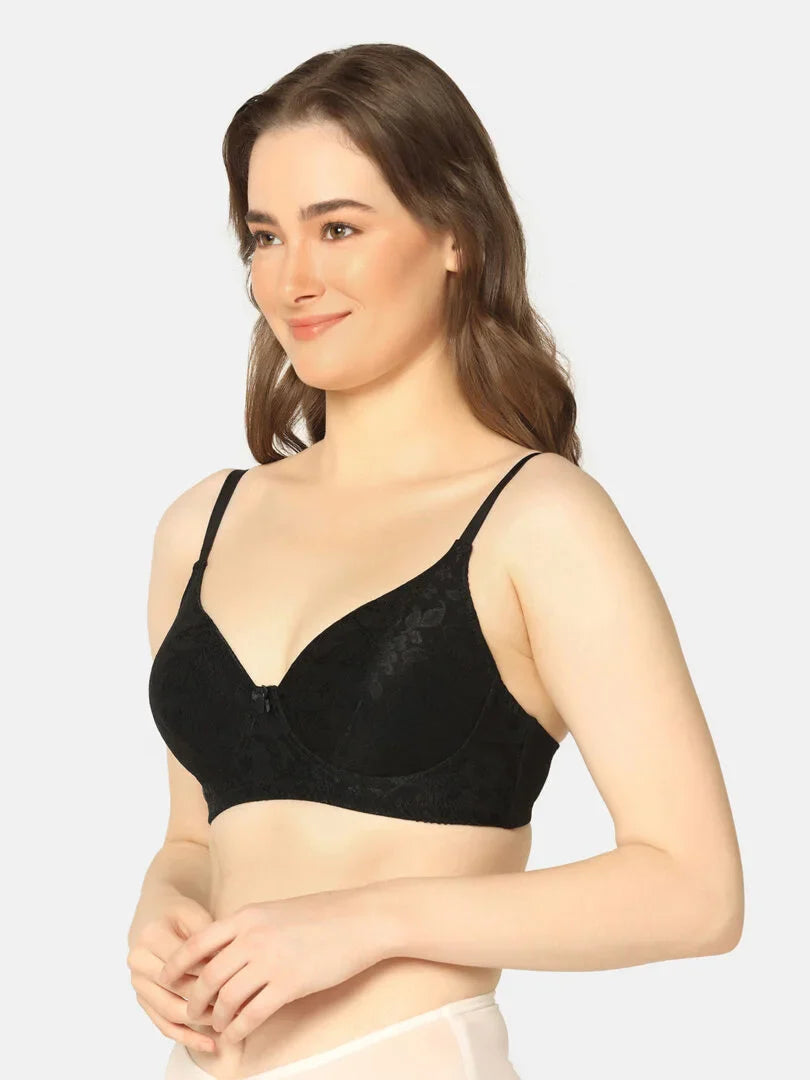 Lightly Padded Lacy Design Everyday T-Shirt Bra - Da Intimo - Lingerie Online Store India