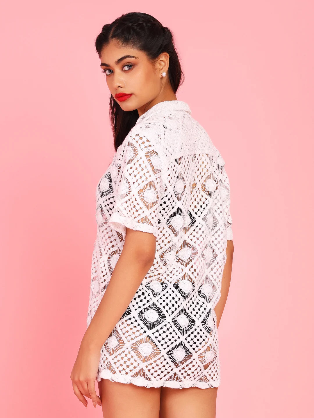 Da Intimo Delicate Lace Half Sleeves Relaxed Fit shrug - Da Intimo - Lingerie Online Store India