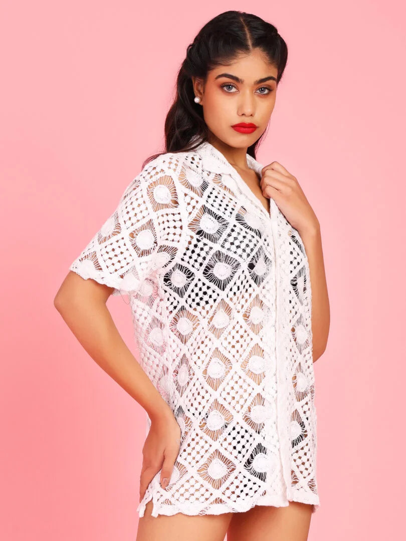 Da Intimo Delicate Lace Half Sleeves Relaxed Fit shrug - Da Intimo - Lingerie Online Store India