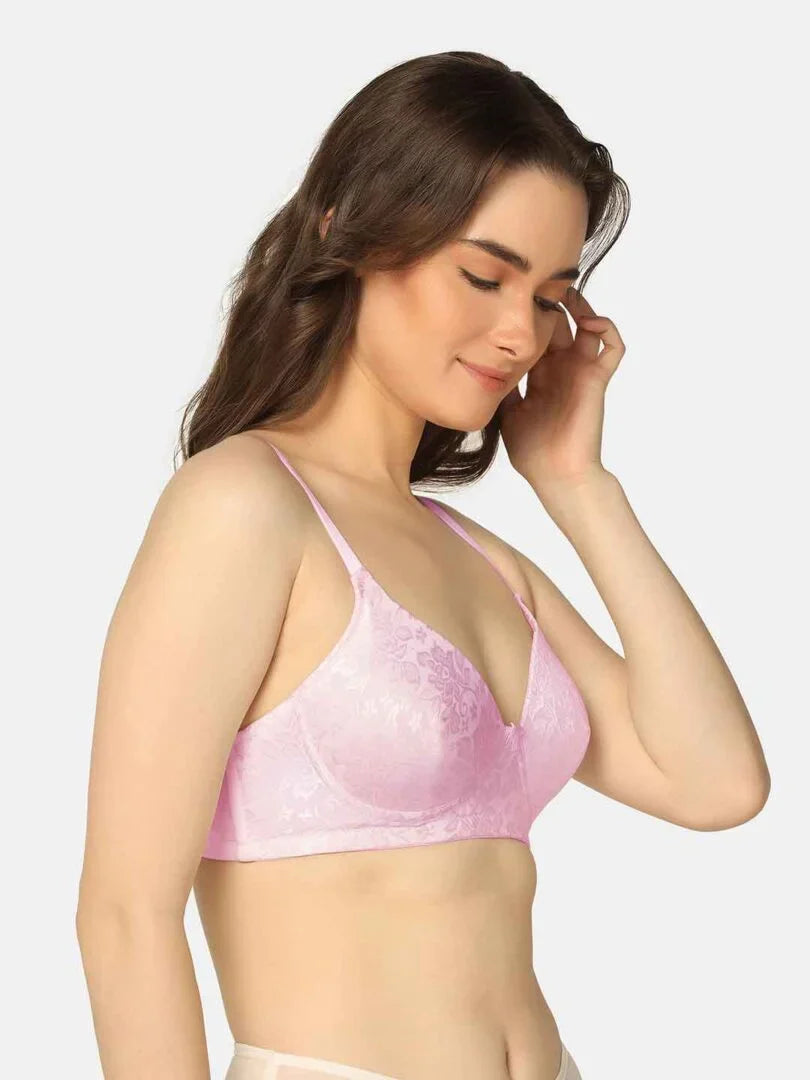 Pack Of 2 Lightly Padded Lacy Design Everyday T-Shirt Bra - Da Intimo - Lingerie Online Store India