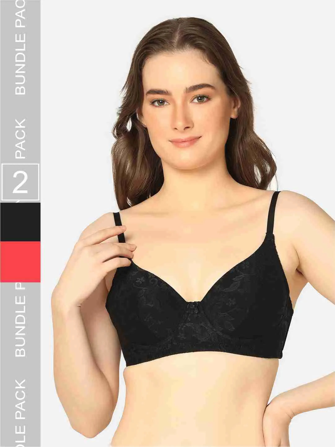 Pack Of 2 Lightly Padded Lacy Design Everyday T-Shirt Bra - Da Intimo