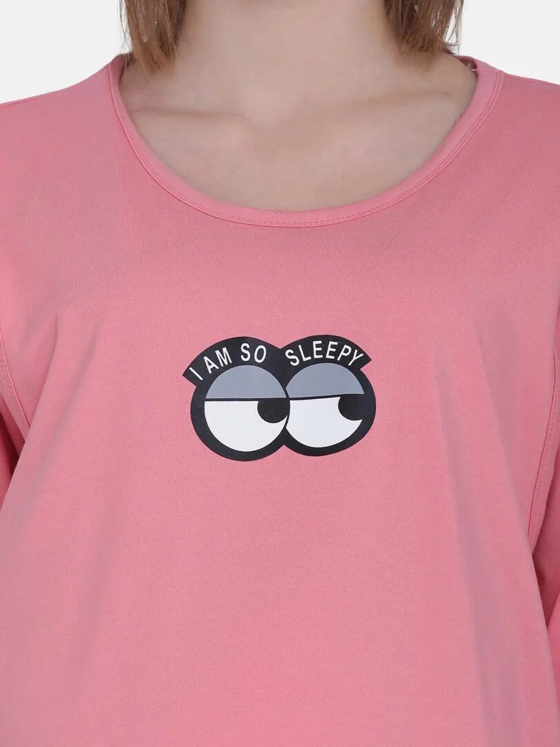 Sleepy Eyes Feeding Nightwear Set - Da Intimo - Lingerie Online Store India