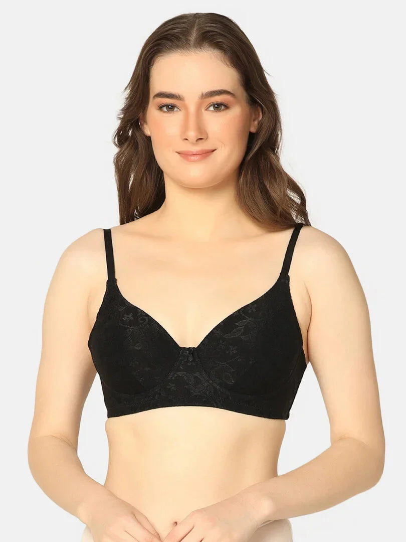 Lightly Padded Lacy Design T-Shirt Bra