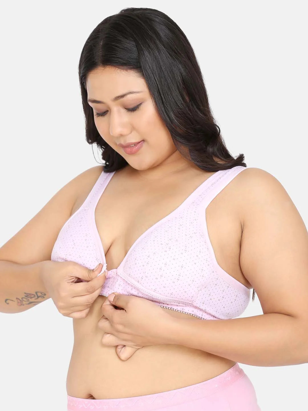 Full Coverage Non Padded Adjustable Straps Printed Maternity Bra