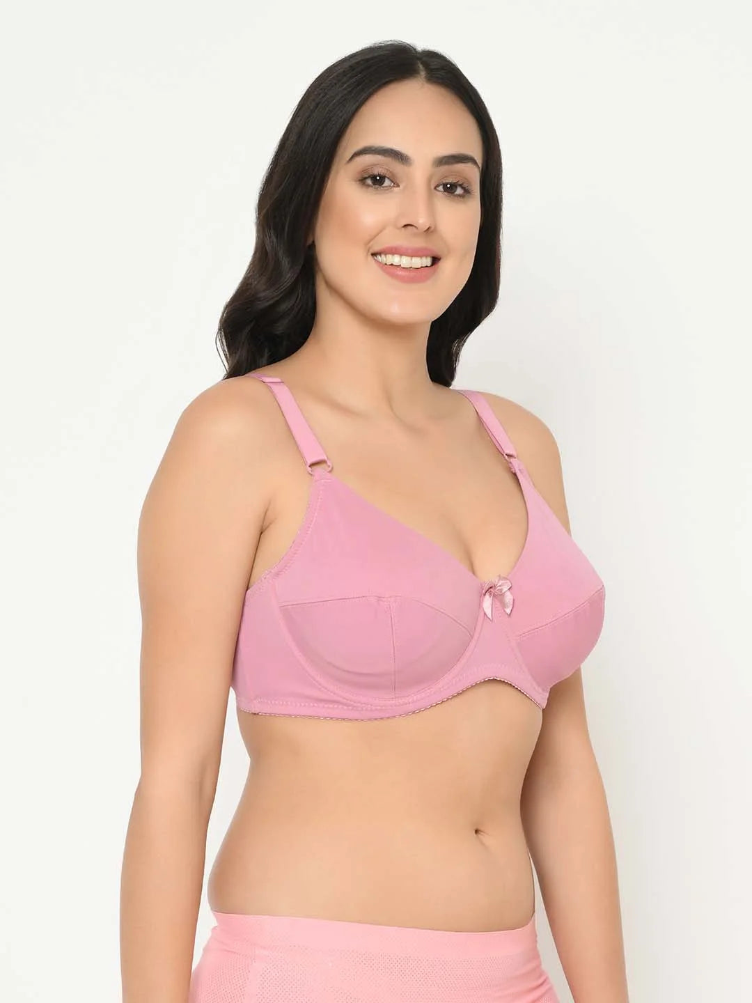 Pink Plus Size Underwired Lightly Padded Everyday Bra - Da Intimo - Lingerie Online Store India
