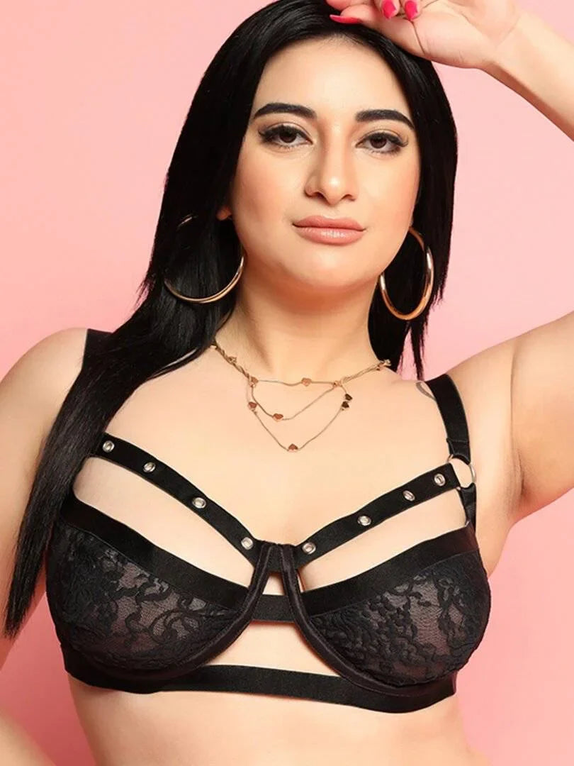 Pack of 2 Rivet Design Underwired Strappy Bra
