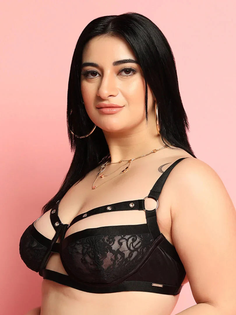 Pack of 2 Rivet Design Underwired Strappy Bra