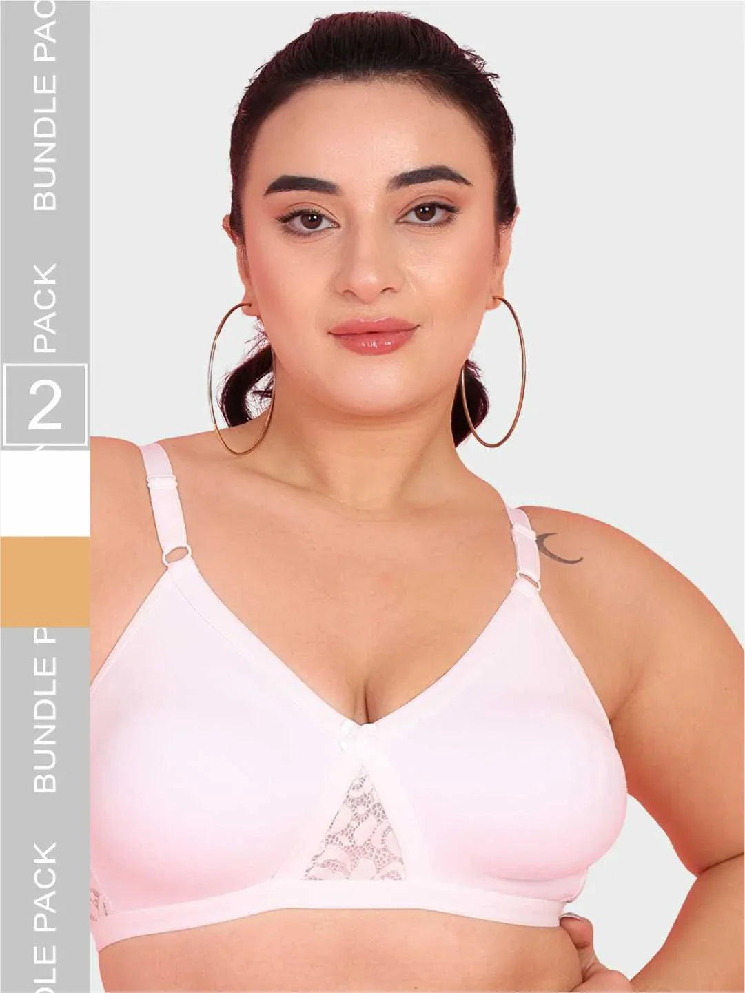 Curvy Love Pack of 2 Plus Size Soft Cotton  Everyday Bra