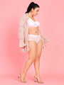 Curvy Love Plus Size Floral Net Shrug - Da Intimo - Lingerie Online Store India