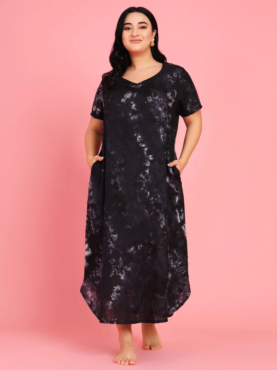 Curvy Love Plus Size Tie and Die Full Kaftan