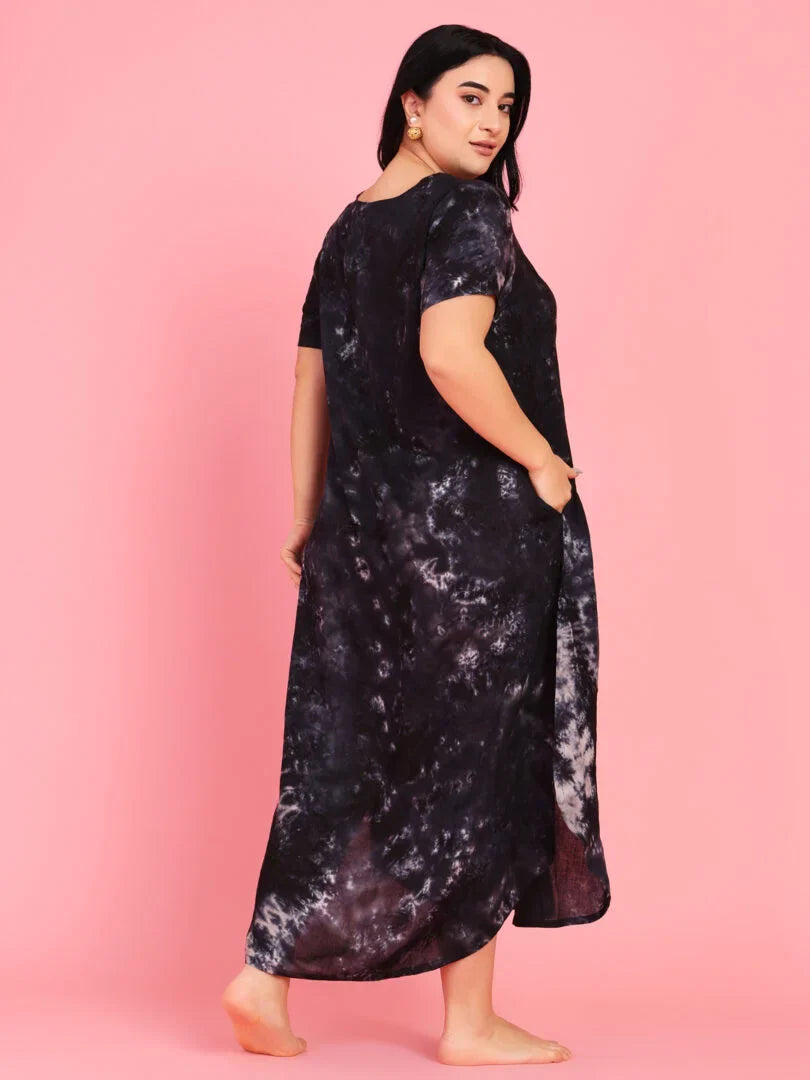Curvy Love Plus Size Tie and Die Full Kaftan