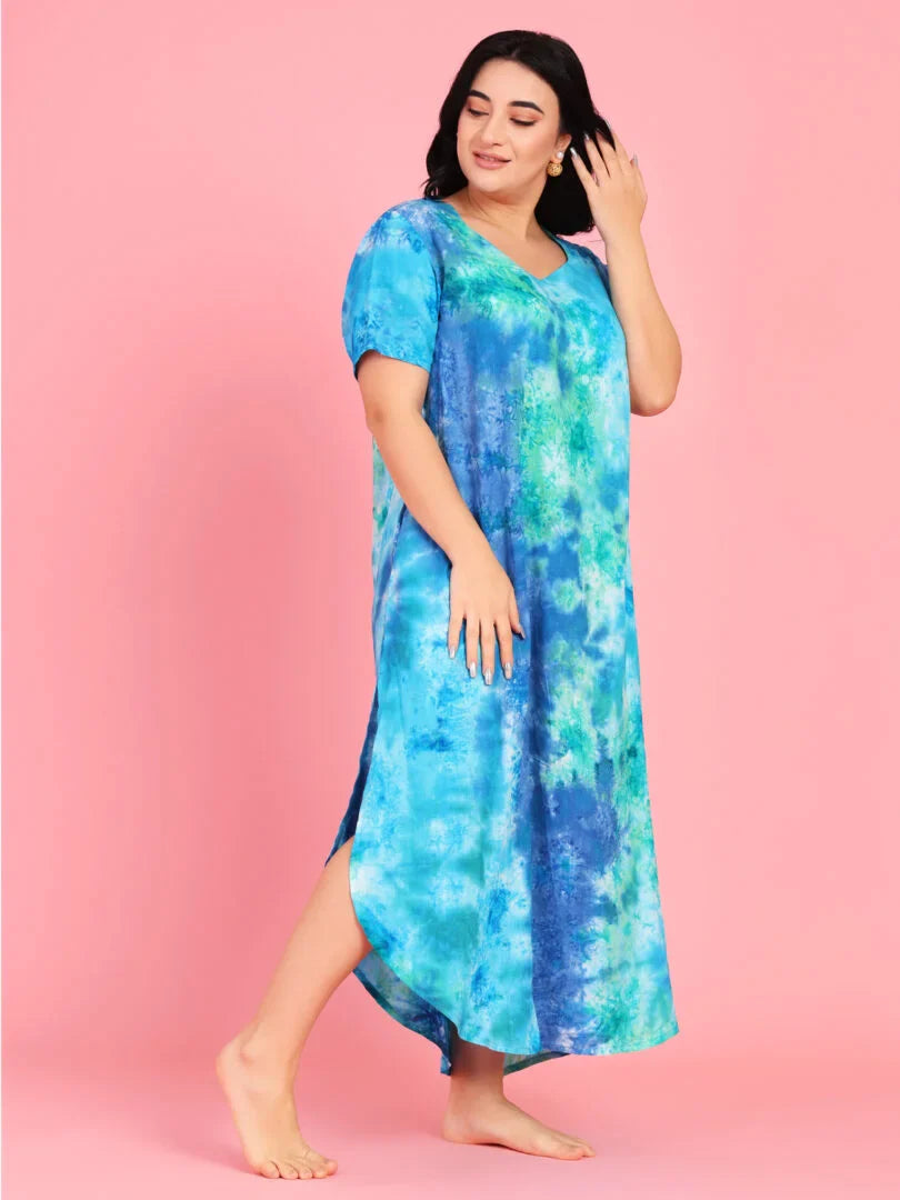 Curvy Love Plus Size Tie and Die Full Kaftan