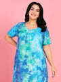 Curvy Love Plus Size Tie and Die Full Kaftan