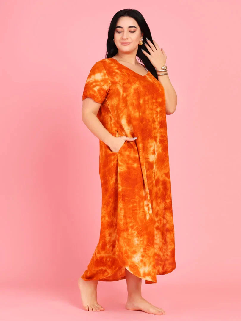 Curvy Love Plus Size Tie and Die Full Kaftan