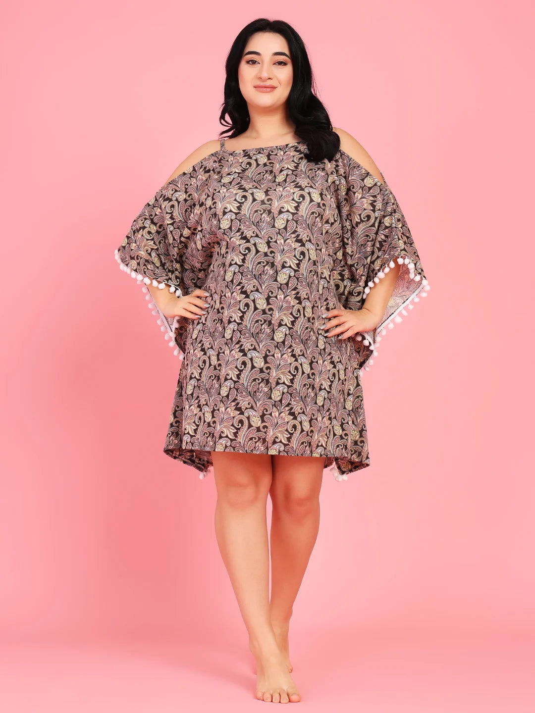 Curvy Love Plus Size Tie and Die Kaftan - Da Intimo - Lingerie Online Store India