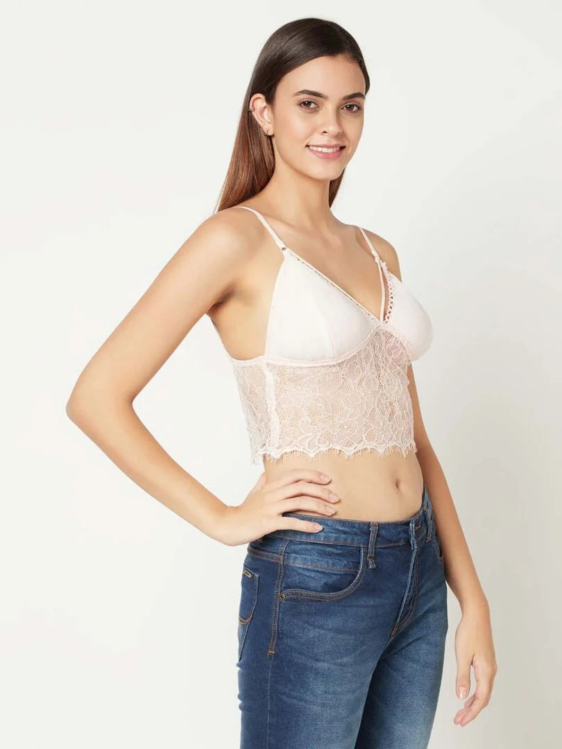 Cotton Lace Cami Bralette - Da Intimo - Lingerie Online Store India
