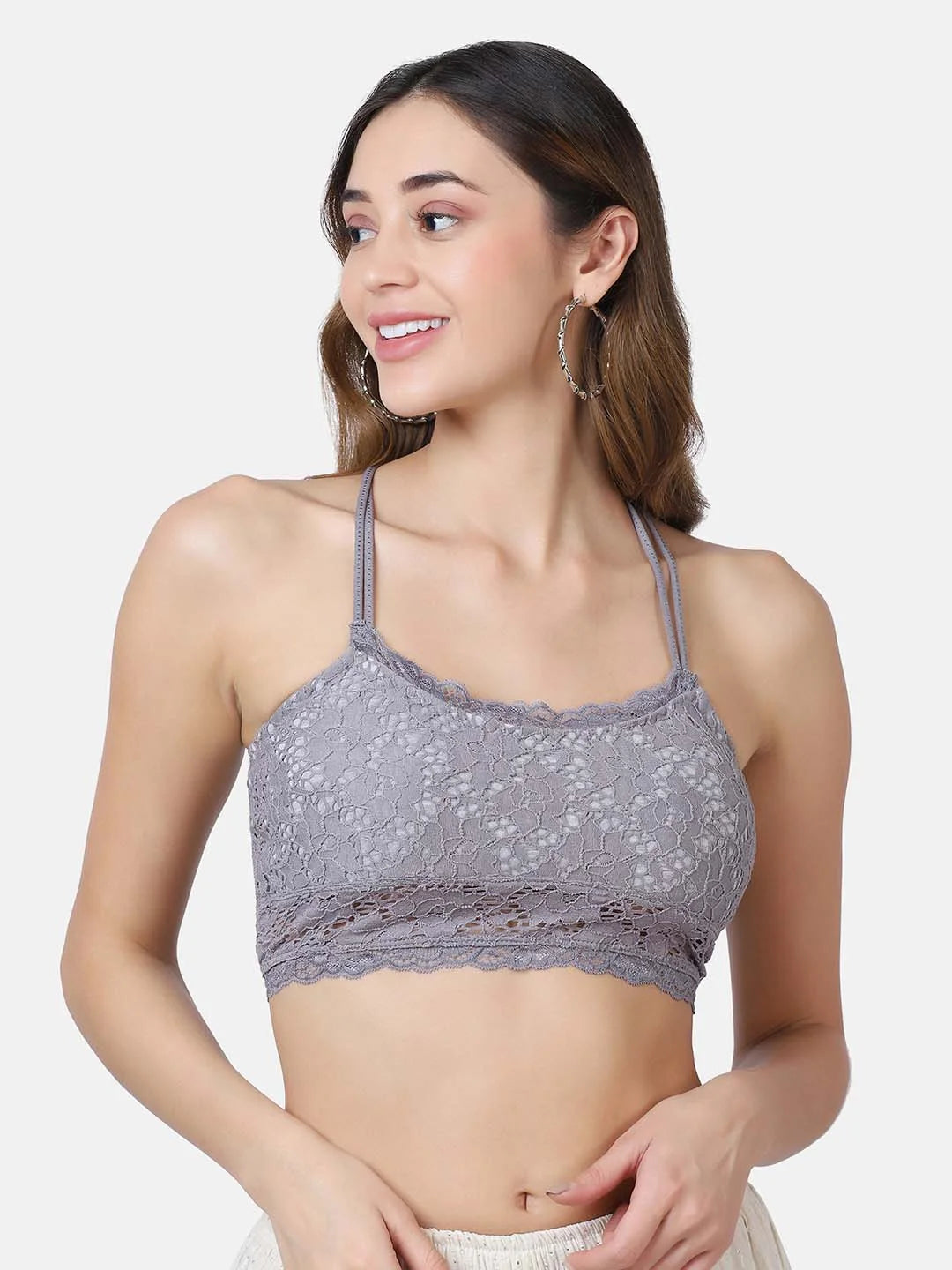 Criss-Cross Back Lace Bralette - Da Intimo - Lingerie Online Store India
