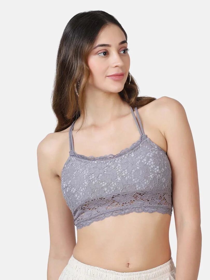 Criss-Cross Back Lace Bralette - Da Intimo - Lingerie Online Store India