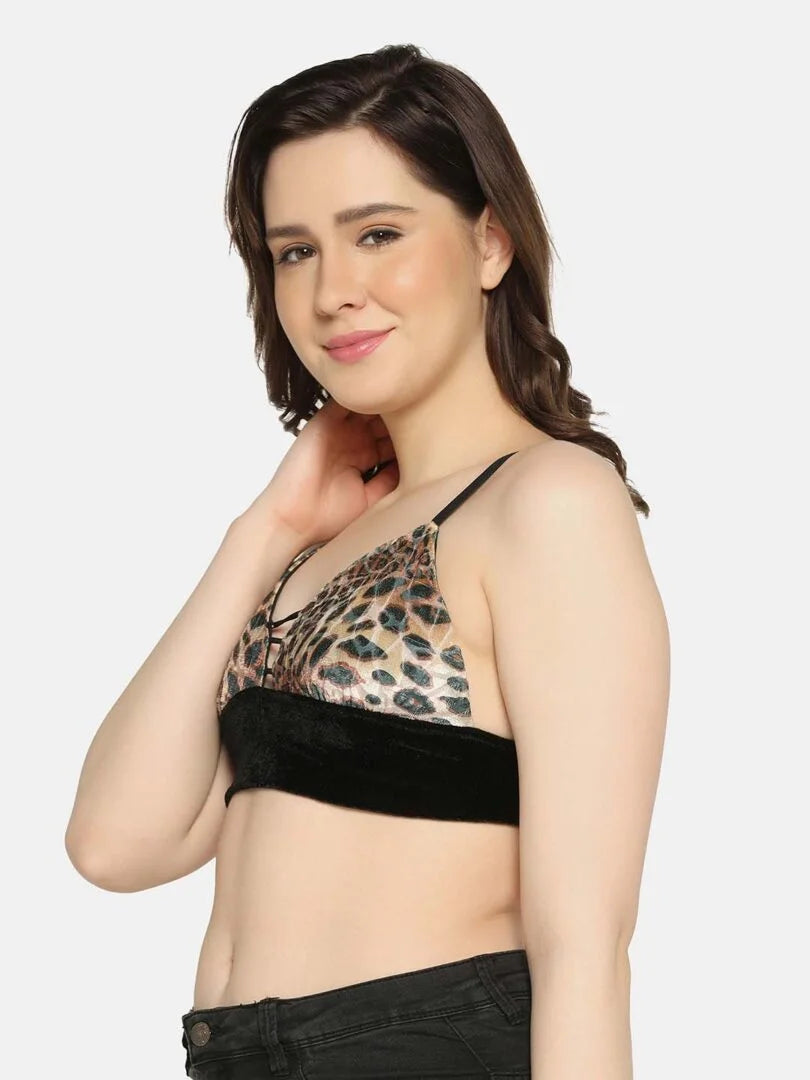 Soft Triangle Cup Printed Bralette - Da Intimo - Lingerie Online Store India