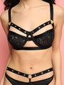 Rivet Design Underwired Strappy Lingerie Set - Da Intimo - Lingerie Online Store India