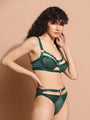 Rivet Design Underwired Strappy Lingerie Set - Da Intimo - Lingerie Online Store India