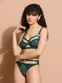 Rivet Design Underwired Strappy Lingerie Set - Da Intimo - Lingerie Online Store India