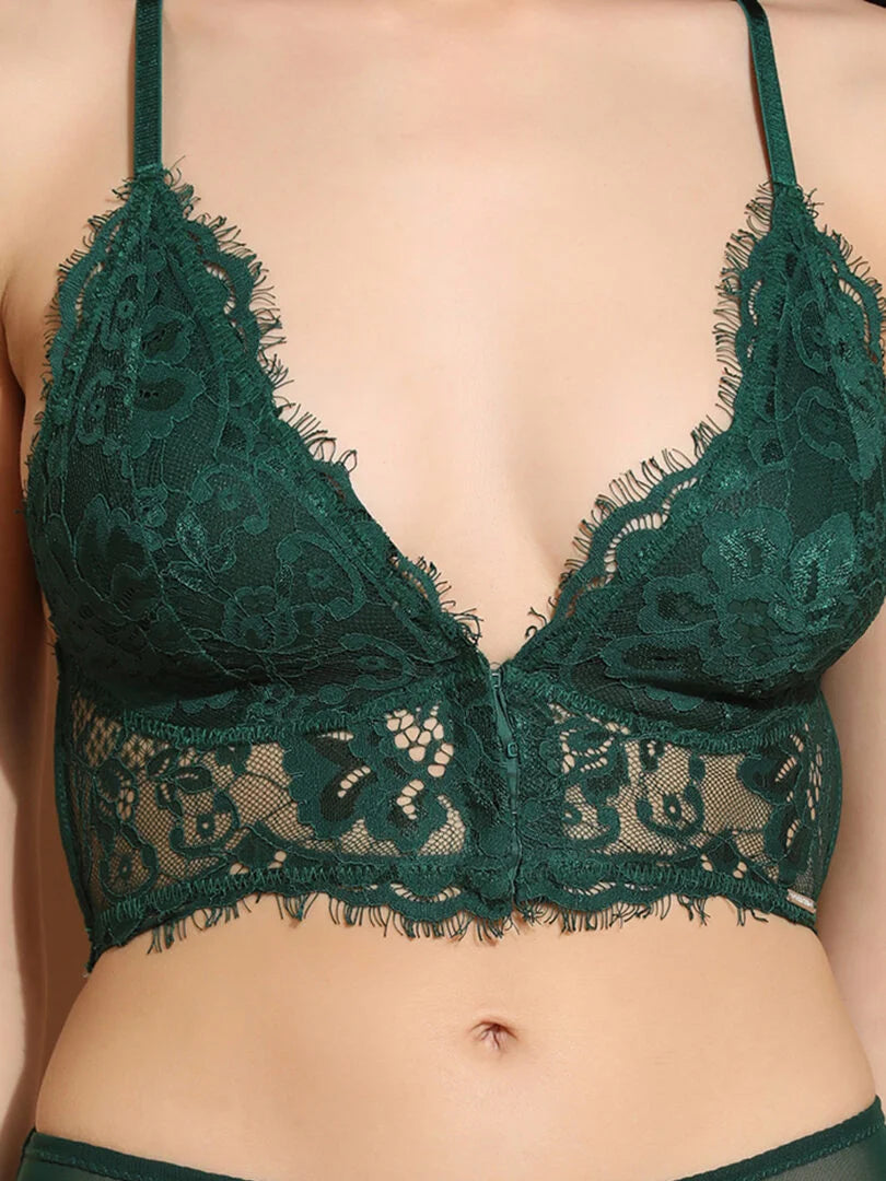 Pack Of 2 Front Open Delicate Lace Bralette - Da Intimo - Lingerie Online Store India