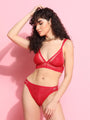 Soft Lace Non Padded Winged Strap Lingerie Set - Da Intimo - Lingerie Online Store India