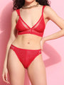 Soft Lace Non Padded Winged Strap Lingerie Set - Da Intimo - Lingerie Online Store India