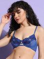 Machine Embroidered Flower Patch Design Underwired Bra - Daintimo