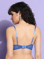 Machine Embroidered Flower Patch Design Underwired Bra - Daintimo