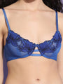 Machine Embroidered Flower Patch Design Underwired Bra - Daintimo