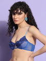 Machine Embroidered Flower Patch Design Underwired Bra - Daintimo