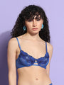 Machine Embroidered Flower Patch Design Underwired Bra - Daintimo
