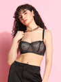 Lace Design Underwired Balconette Bra - Daintimo