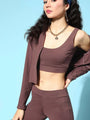 Mauve Three Piece Bra Co-ord Loungewear Sets - Da Intimo - Lingerie Online Store India