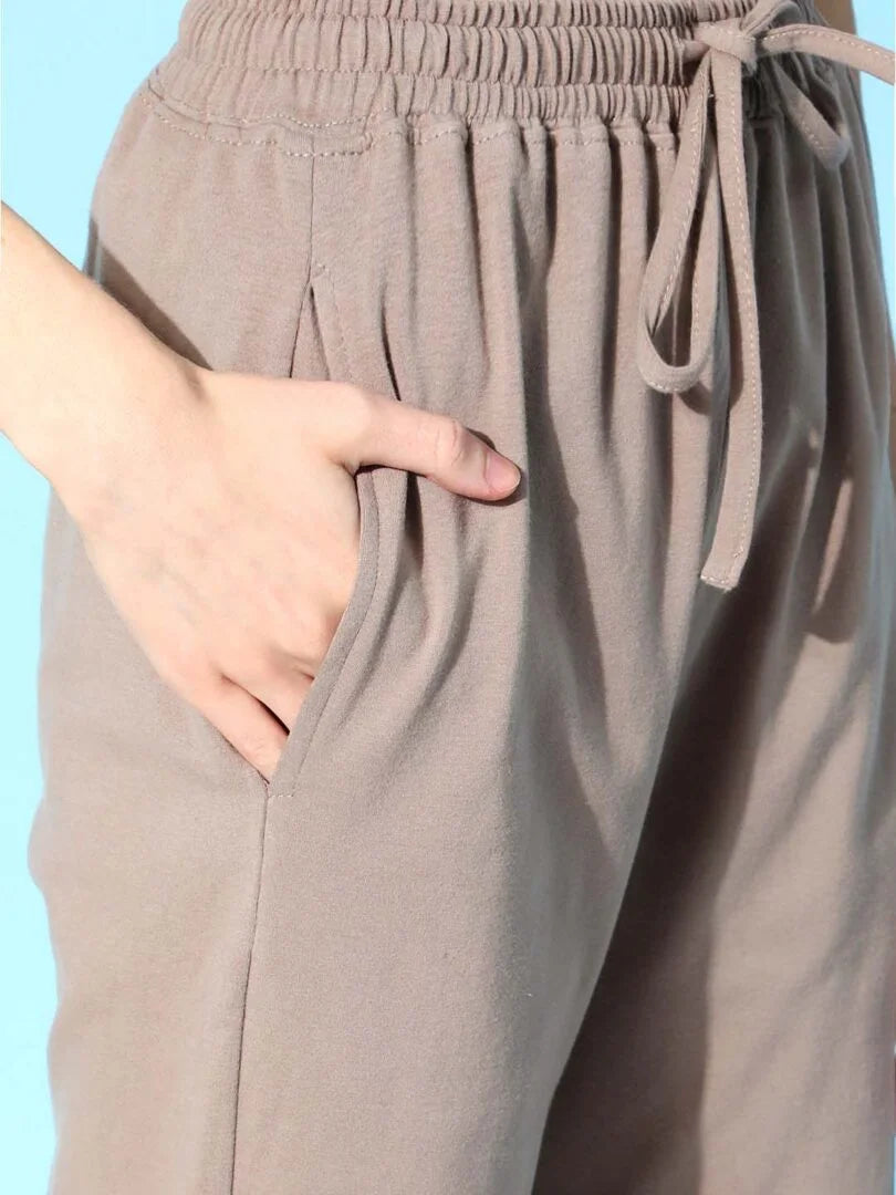 Light Brown Two Piece Loungewear Sets - Da Intimo - Lingerie Online Store India