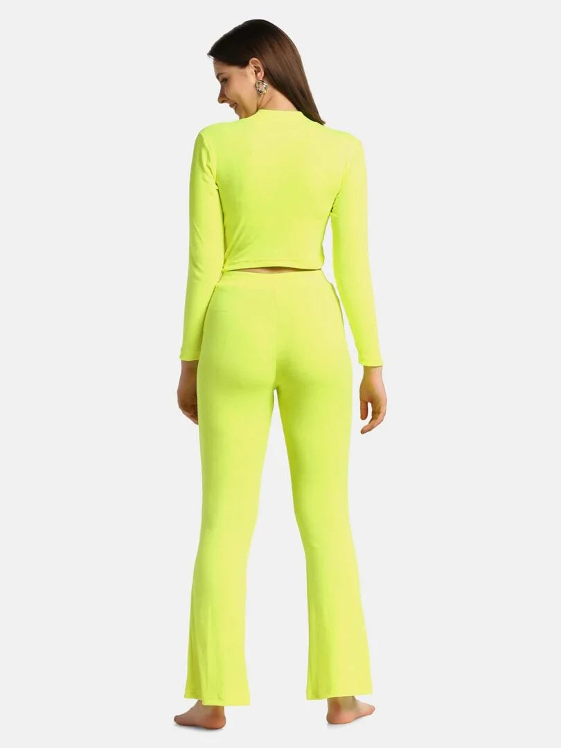 Turtle Neck Crop Top Loungewear Set - Da Intimo - Lingerie Online Store India