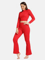 Turtle Neck Crop Top Loungewear Set - Da Intimo - Lingerie Online Store India