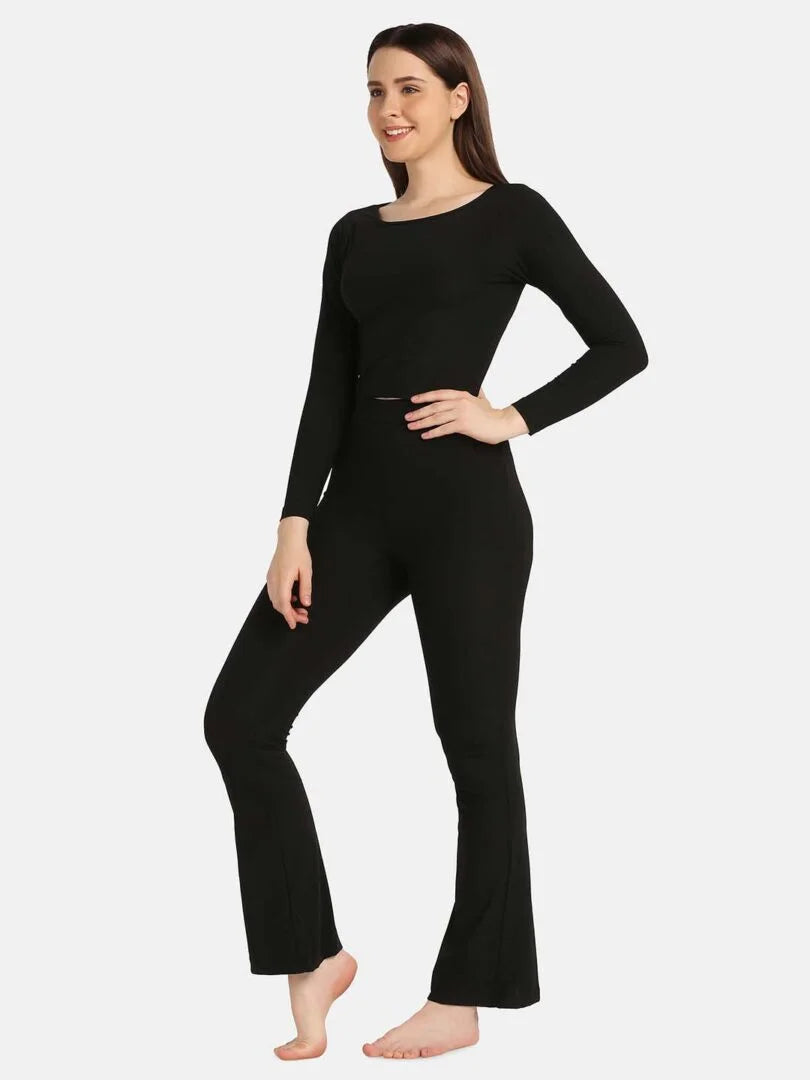 Boat Neck Crop Top Loungewear Set - Da Intimo - Lingerie Online Store India