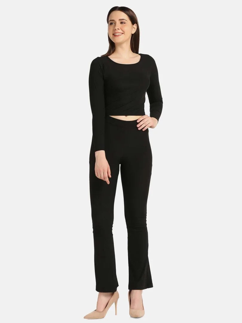 Boat Neck Crop Top Loungewear Set - Da Intimo - Lingerie Online Store India