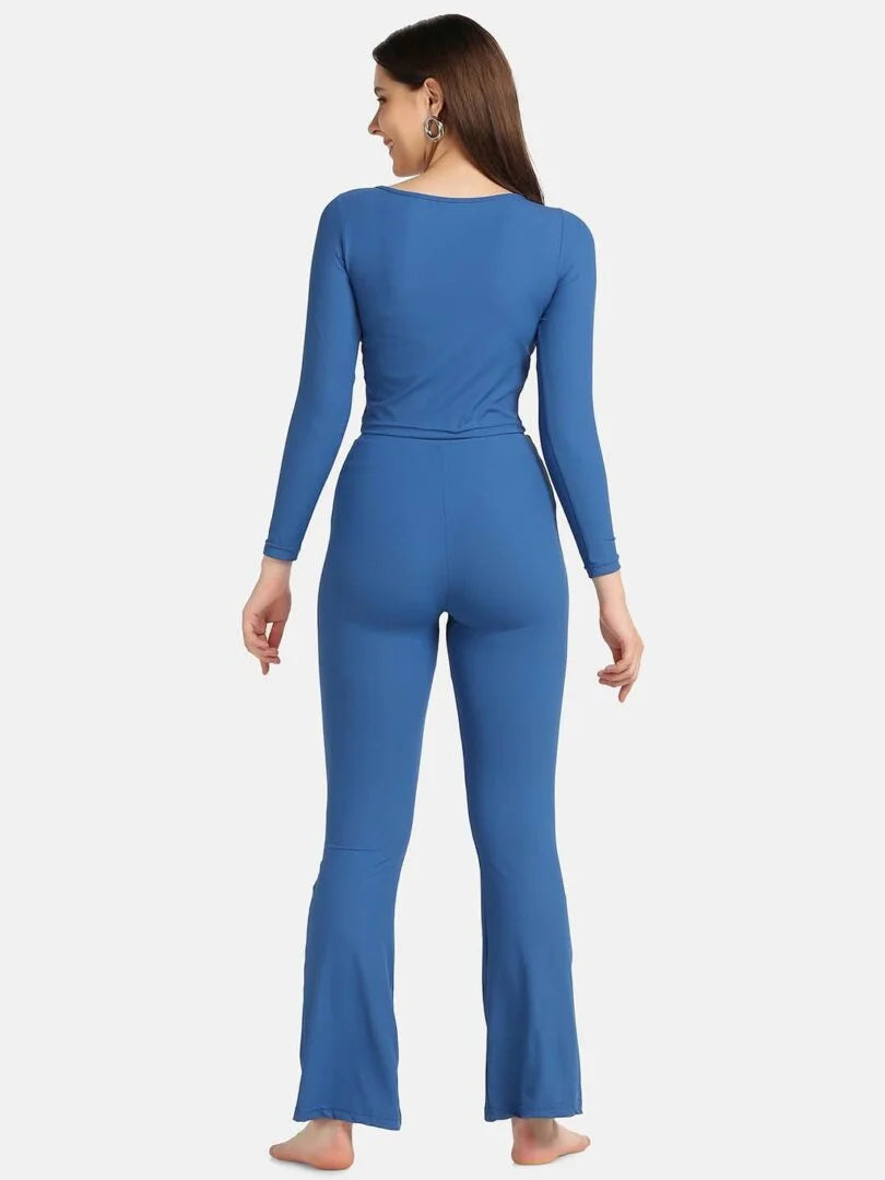 Boat Neck Crop Top Loungewear Set - Da Intimo - Lingerie Online Store India