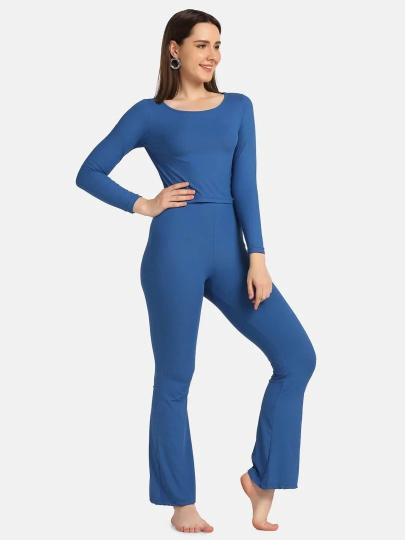 Boat Neck Crop Top Loungewear Set - Da Intimo - Lingerie Online Store India