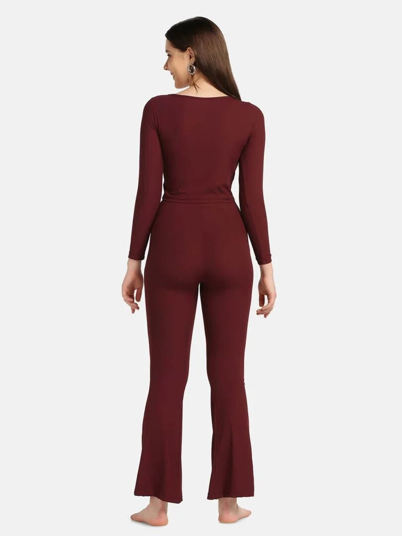 Boat Neck Crop Top Loungewear Set - Da Intimo - Lingerie Online Store India