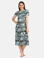 Leaf Printed Long Lounge Maxi T-shirt - Da Intimo - Lingerie Online Store India