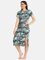 Leaf Printed Long Lounge Maxi T-shirt - Da Intimo - Lingerie Online Store India