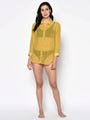 Yellow Self Design Dobby Swim Wear Shirt - Da Intimo - Lingerie Online Store India